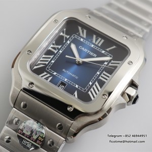 AF Santos 40mm XL Blue Dial MY9015 SS Bracelet - Image 3