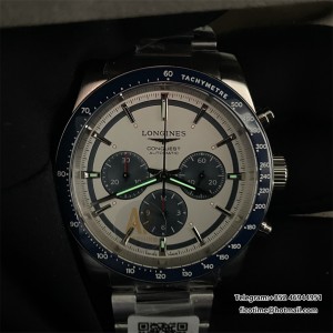 HydroConquest Chrono Mens SS/SS AF Wht/Blu A7750 - Image 9
