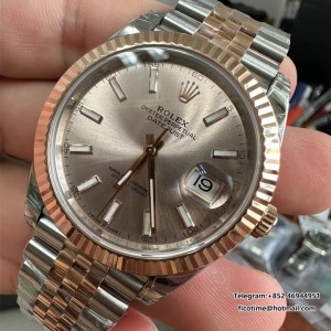 DateJust 126331 41 904L SS/RG VSF 1:1 Best Edition champagne Stick Dial on Jubilee Bracelet DD3235 - Image 3