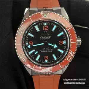 Planet Ocean 600M Orange Ceramic Black Dial on Orange Rubber VS+F A8800 - Image 9