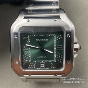 Santos de Cartier 40mm SS AF 1:1 Best Edition Green Dial on SS SmartLinks Bracelet MIYOTA 9015 - Image 1