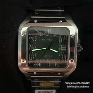 Santos de Cartier 40mm SS AF 1:1 Best Edition Green Dial on SS SmartLinks Bracelet MIYOTA 9015 - Image 9