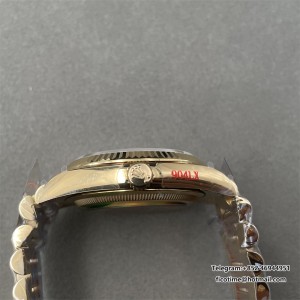 DayDate 36  QF Gold Dial Sticker Marker  on President Bracelet A2836 V2 (Gain Weight) - Image 3