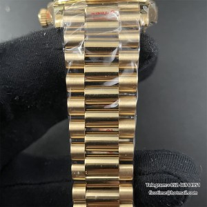 DayDate 36  QF Gold Dial Diamond Marker  on President Bracelet A2836 V2 (Gain Weight) - Image 5