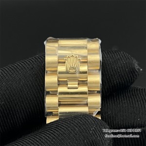 DayDate 36  QF Green Dial Roma Marker  on YG President Bracelet A2836 V2 (Gain Weight) - Image 6