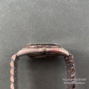 DayDate 36  QF Brown Dial Roma Marker on RG President Bracelet A2836 V2 (Gain Weight) - Image 3