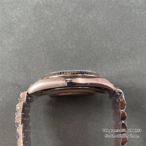 DayDate 36  QF Brown Dial Roma Marker on RG President Bracelet A2836 V2 (Gain Weight) - Image 4