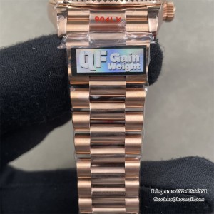 DayDate 36  QF Brown Dial Roma Marker on RG President Bracelet A2836 V2 (Gain Weight) - Image 5