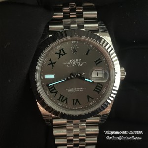 DateJust 41 126334 904L SS VSF 1:1 Best Edition Gray Dial Green Roman on Jubilee Bracelet DD3235 (Free Sprung) - Image 9