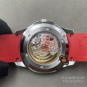 Aquanaut 5167 Singapore SS DDF 1:1 Best Edition Gray Dial on Red Rubber Strap DD324 Super Clone - Image 6