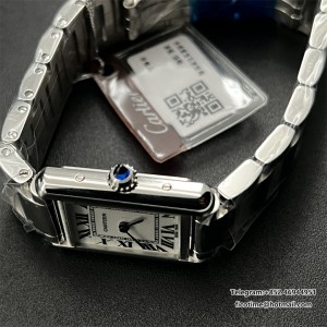 Cartier Tank Must Small Blk SS/SS White F1F Swiss Qtz - Image 3