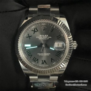 DateJust 41 126334 ARF 1:1 Best Edition Gray Dial Green Roman on Oyster Bracelet DD3235 - Image 9